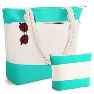 Beach Bag - Beach Gifts, Initial Canvas Tote Waterproof :)